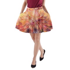 Color Background Structure Lines A-line Pocket Skirt by Mariart