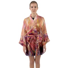 Color Background Structure Lines Long Sleeve Kimono Robe