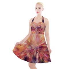 Color Background Structure Lines Halter Party Swing Dress  by Mariart