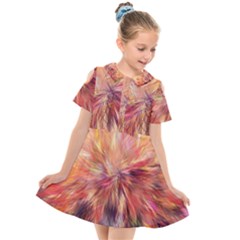 Color Background Structure Lines Kids  Short Sleeve Shirt Dress by Mariart