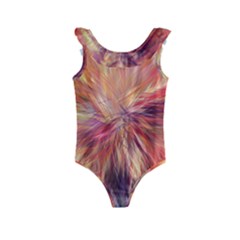 Color Background Structure Lines Kids  Frill Swimsuit