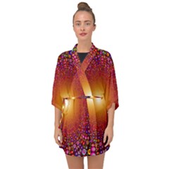 Color Background Structure Lines Polka Dots Half Sleeve Chiffon Kimono by Mariart