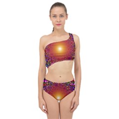 Color Background Structure Lines Polka Dots Spliced Up Two Piece Swimsuit by Mariart