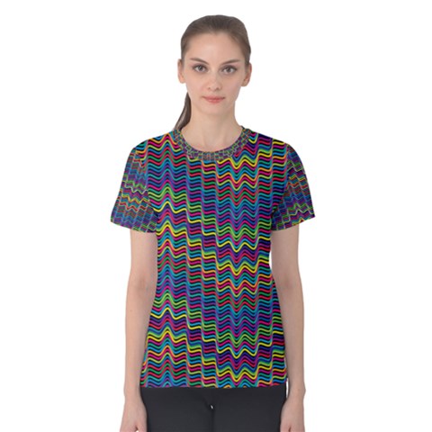 Decorative Ornamental Abstract Wave Women s Cotton Tee by Mariart