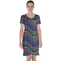 Decorative Ornamental Abstract Wave Short Sleeve Nightdress by Mariart