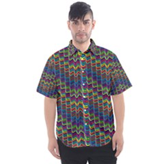 Decorative Ornamental Abstract Wave Men s Short Sleeve Shirt