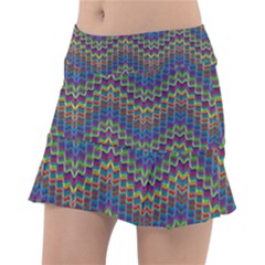 Decorative Ornamental Abstract Wave Tennis Skirt