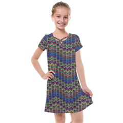 Decorative Ornamental Abstract Wave Kids  Cross Web Dress by Mariart