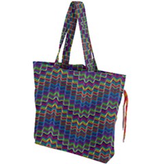 Decorative Ornamental Abstract Wave Drawstring Tote Bag