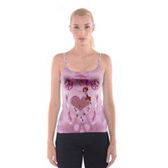 Cute Little Girl With Heart Spaghetti Strap Top by FantasyWorld7