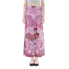 Cute Little Girl With Heart Full Length Maxi Skirt by FantasyWorld7