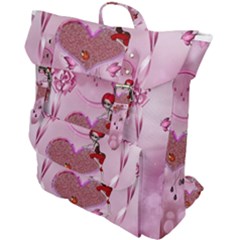 Cute Little Girl With Heart Buckle Up Backpack by FantasyWorld7