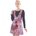 Cute Little Girl With Heart Plunge Pinafore Velour Dress View1