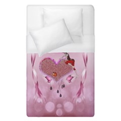 Cute Little Girl With Heart Duvet Cover (single Size) by FantasyWorld7