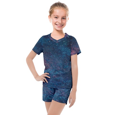 Cosmic Quest Kids  Mesh Tee And Shorts Set by WensdaiAmbrose