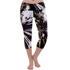 Burst Capri Yoga Leggings by JezebelDesignsStudio