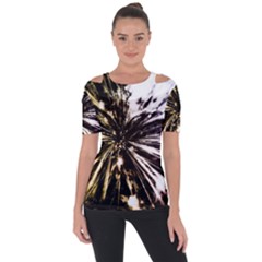 Burst Shoulder Cut Out Short Sleeve Top