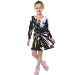 Burst Kids  Long Sleeve Velvet Dress