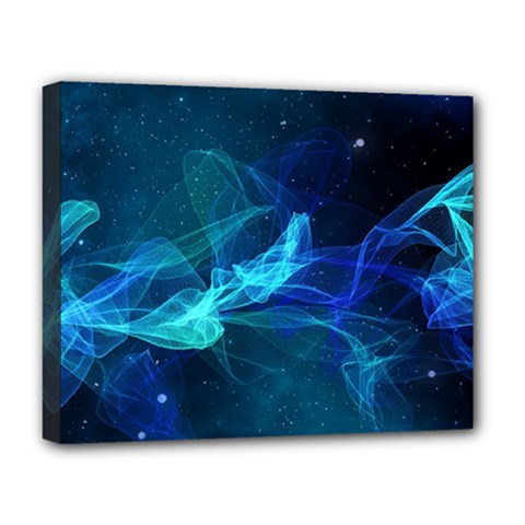 Electric Wave Deluxe Canvas 20  X 16  (stretched) by JezebelDesignsStudio