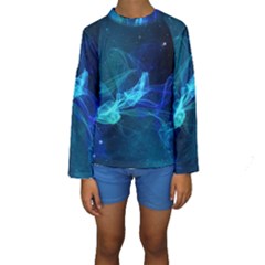 Electric Wave Kids  Long Sleeve Swimwear by JezebelDesignsStudio