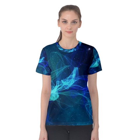 Electric Wave Women s Cotton Tee by JezebelDesignsStudio