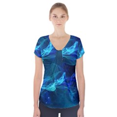 Electric Wave Short Sleeve Front Detail Top by JezebelDesignsStudio