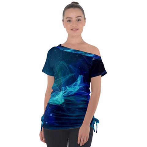 Electric Wave Tie-up Tee by JezebelDesignsStudio