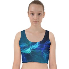 Electric Wave Velvet Racer Back Crop Top by JezebelDesignsStudio