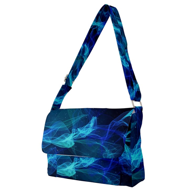 Electric Wave Full Print Messenger Bag