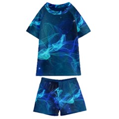 Electric Wave Kids  Swim Tee And Shorts Set by JezebelDesignsStudio