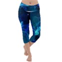 Electric Wave Lightweight Velour Capri Yoga Leggings View1