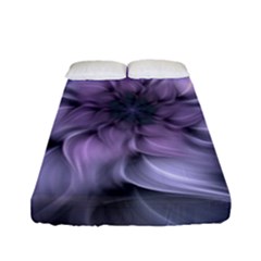 Purple Flower Windswept Fitted Sheet (full/ Double Size) by JezebelDesignsStudio