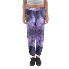 Purple Flower Windswept Women s Jogger Sweatpants by JezebelDesignsStudio