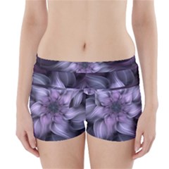 Purple Flower Windswept Boyleg Bikini Wrap Bottoms by JezebelDesignsStudio