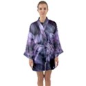 Purple Flower Windswept Long Sleeve Kimono Robe View1