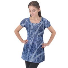 Echo Blue Puff Sleeve Tunic Top by JezebelDesignsStudio