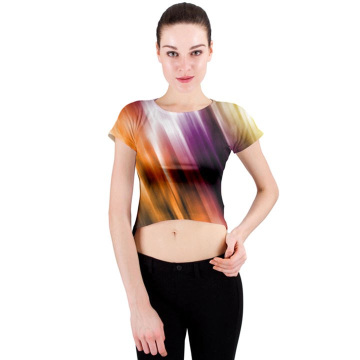 Rainbow Light Crew Neck Crop Top