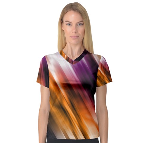 Rainbow Light V-neck Sport Mesh Tee by JezebelDesignsStudio