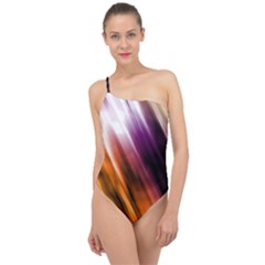 Rainbow Light Classic One Shoulder Swimsuit by JezebelDesignsStudio