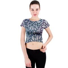 Modern Floral Pop Crew Neck Crop Top by JezebelDesignsStudio