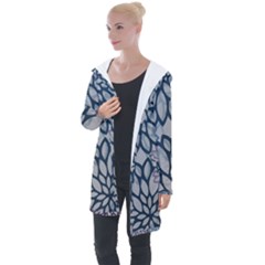 Modern Floral Pop Longline Hooded Cardigan