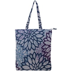 Modern Floral Pop Double Zip Up Tote Bag