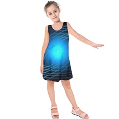 Blue Elliptical Kids  Sleeveless Dress by JezebelDesignsStudio