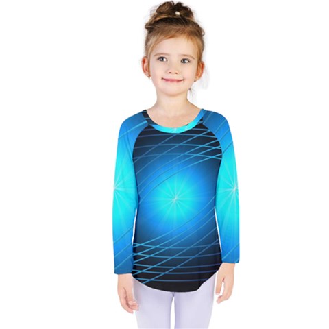 Blue Elliptical Kids  Long Sleeve Tee by JezebelDesignsStudio