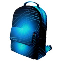 Blue Elliptical Flap Pocket Backpack (small)