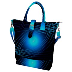 Blue Elliptical Buckle Top Tote Bag