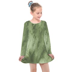 Marble Forest Kids  Long Sleeve Dress by JezebelDesignsStudio