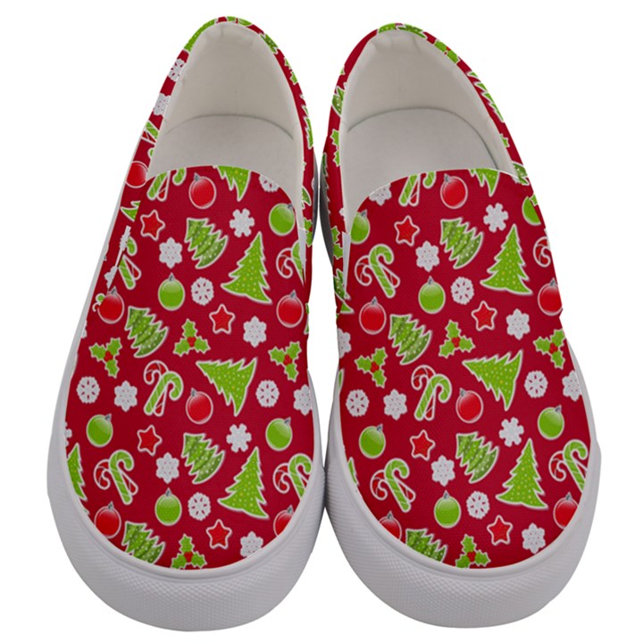 Christmas Paper Scrapbooking Pattern Men s Canvas Slip Ons