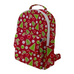 Christmas Paper Scrapbooking Pattern Flap Pocket Backpack (Large)