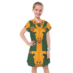 Giraffe Animals Zoo Kids  Drop Waist Dress by Mariart